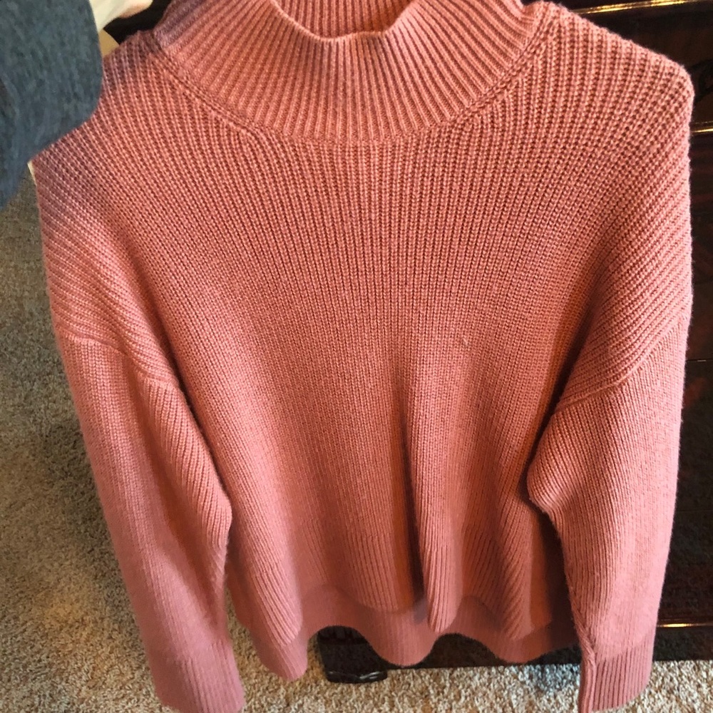 Cozy pink high neck sweater
